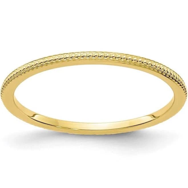 10K Gold Bead Stackable Band