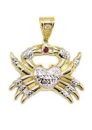 10K Gold Crab Pendant | Customizable Size