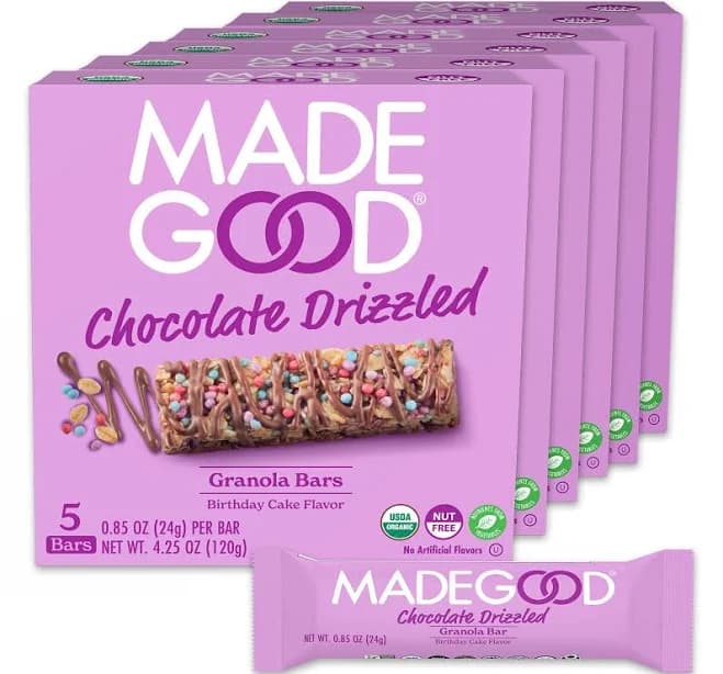 Made Good Chocolate Drizzled Birthday Cake Granola Bars