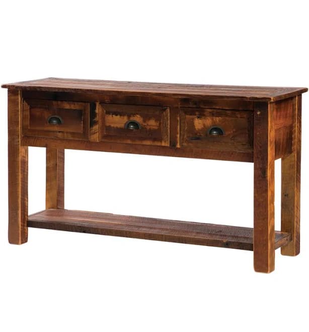 Fireside Lodge Reclaimed Barnwood Console Table