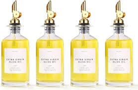 Amazon.com: Molimoli Glass Olive Oil Cruet Set - 350ml Bottles With Weighted Pourers, Set of 4: Home & Kitchen