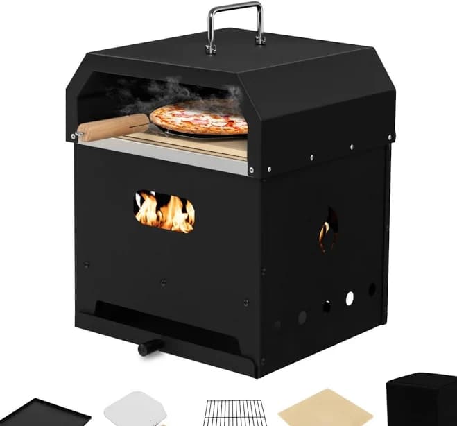 4-in-1 Outdoor Portable Pizza Oven with 12 inch Pizza Stone