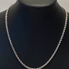 Vintage Sterling Silver Rope Chain Necklace - 16 Inch - Etsy
