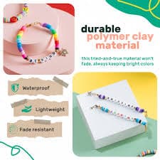 DIVIPRO 6500 Pcs Clay Beads for Bracelet Making kit -Flat Round Polymer Heishi Beads -Assorted Shapes, Smiley Letters Beads & Charms for a DIY Jewerly, Necklace or Craft Making kit: Buy Online