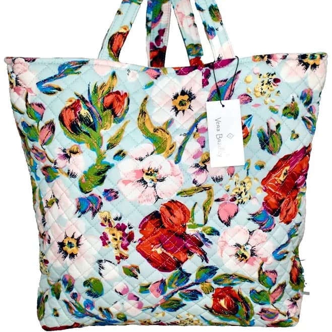 Vera Bradley Quilted Sea Air Floral Tote Bag