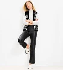 Loft Women's Petite Five Pocket Faux Leather Pants