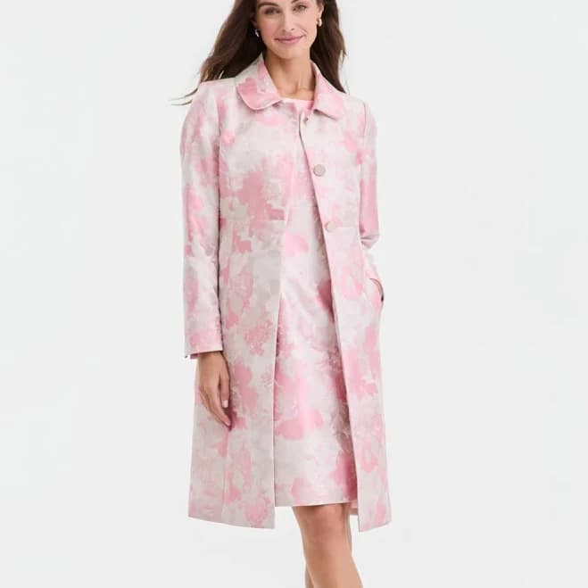 Kasper Women's Floral Jacquard Three-Button Topper Jacket