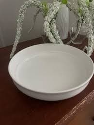 over&back Set of 4 32oz Rimmed Hand-Finished Stoneware Dinner Bowls Semi-Matte White: Microwave & Dishwasher Safe : Target