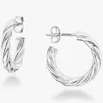 Lightweight Twisted Hoop Earrings in Sterling Silver