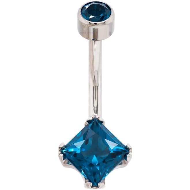 Anatometal Princess-Cut Brilliant Gem Navel Curve Mini