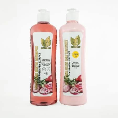 Natural Sant Onion Shampoo & Hair Treatment Set Onion, Rosemary & Biotin 16.9 oz Each