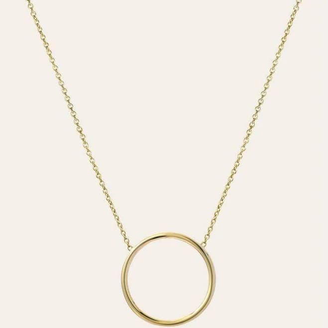 14K Gold Circle Necklace