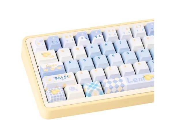 TIMSEKER Cherry Profile Blue and White Creamy Keycaps - Custom PBT Keycaps Set, Dye Sublimation, 145 Keys Baby Blue Replacement Key Caps for Mechanica