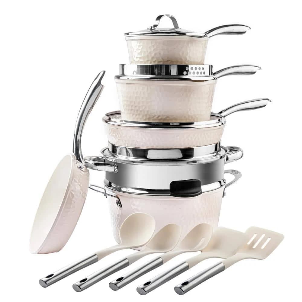 Gotham Steel Hammered 15-Piece Cookware Set