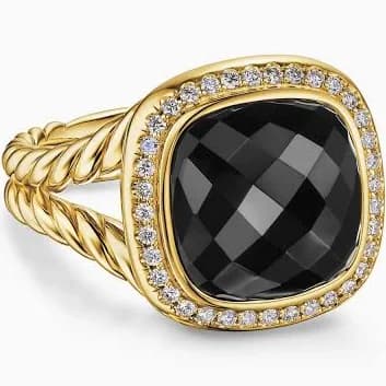 David Yurman Albion Ring in 18K Yellow Gold and Diamonds Women's