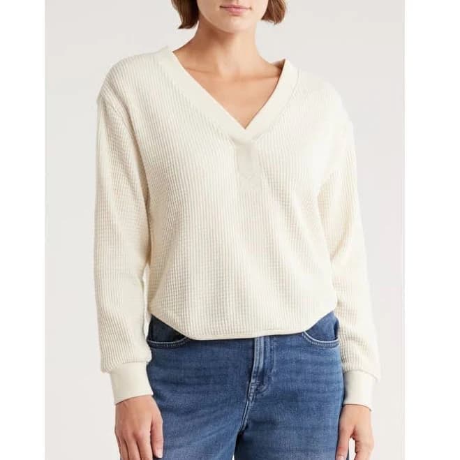 Madewell Women's Brushed Waffle V-Neck T-Shirt