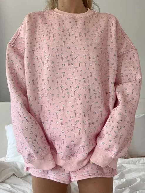 Ditsy Blue Floral Sweatshirt
