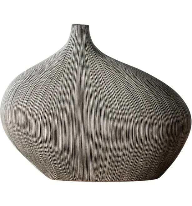 Aria Home Stria Bloom Grey Polyresin Vase