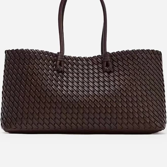 Woven PU Tote Bag