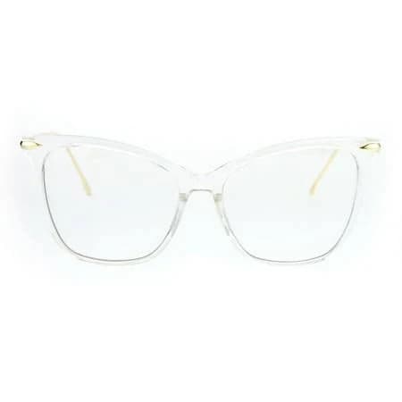Women's Oversize Elegant Cat Eye Horn Rim Clear Lens Eye Glasses