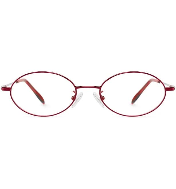 ELKLOOK Garnet Lightweight Metal Oval Prescription Glasses