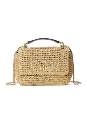 Ralph Lauren Women's Woven Straw Sophee Crossbody Bag