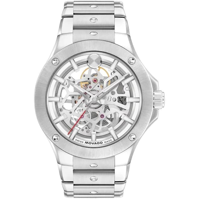 Movado Men's Alta S.E.Swiss Automatic Skeleton Stainless Steel Watch