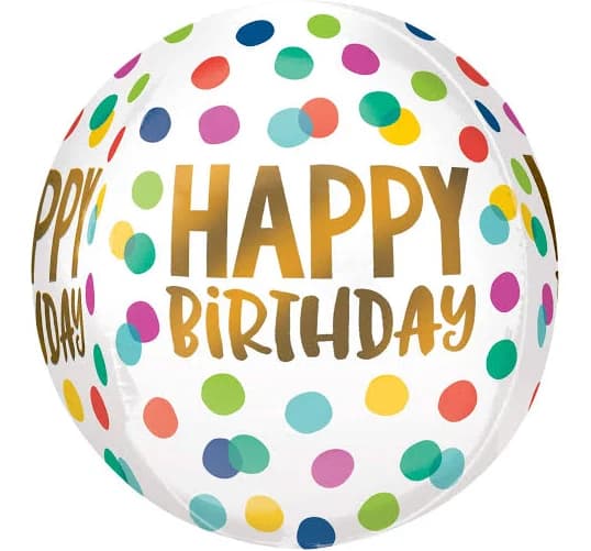 Orbz Birthday Happy Dots Balloon