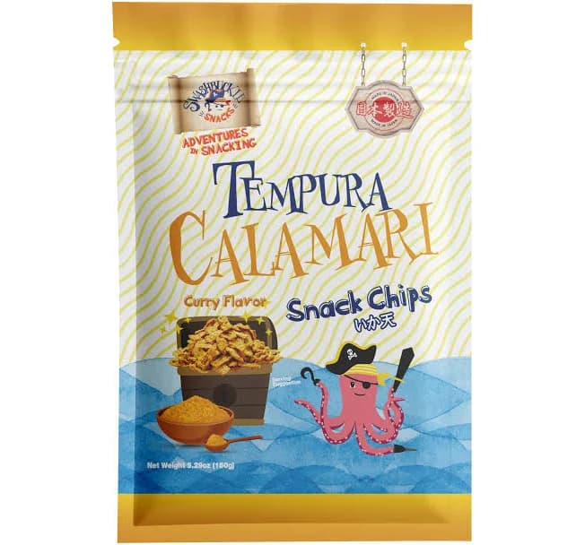 Crispy Tempura Calamari Snack Chips Curry Flavor