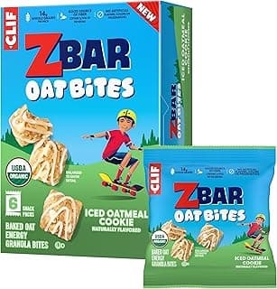 Zbar Oat Bites - Iced Oatmeal Cookie - Baked Oat Energy Granola Bites - USDA Organic Snacks for Kids - 14g Whole Grains (6 Snack Packs)