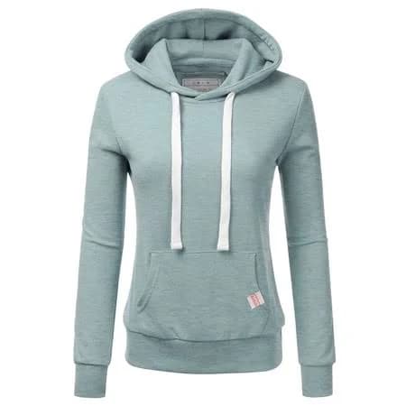 Doublju Women's Basic Lightweight Pullover Hoodie Sweatshirt with Plus