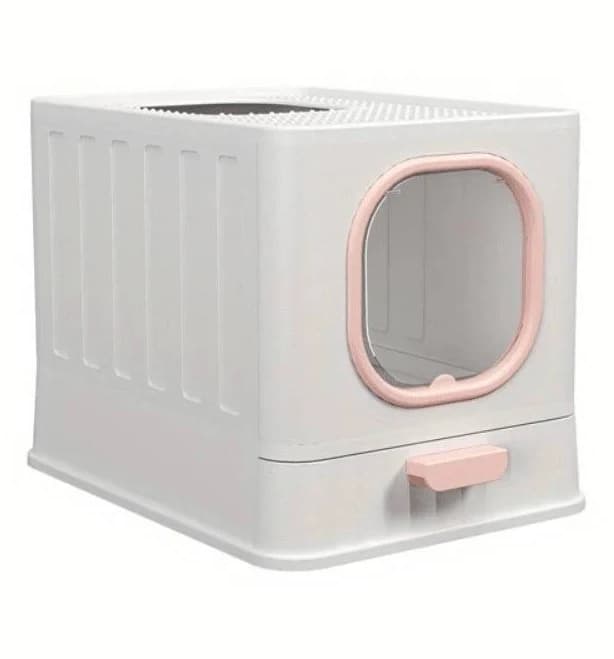 1pc Fully Enclosed Cat Litter Box With Drawer, Top-entry Anti-splash