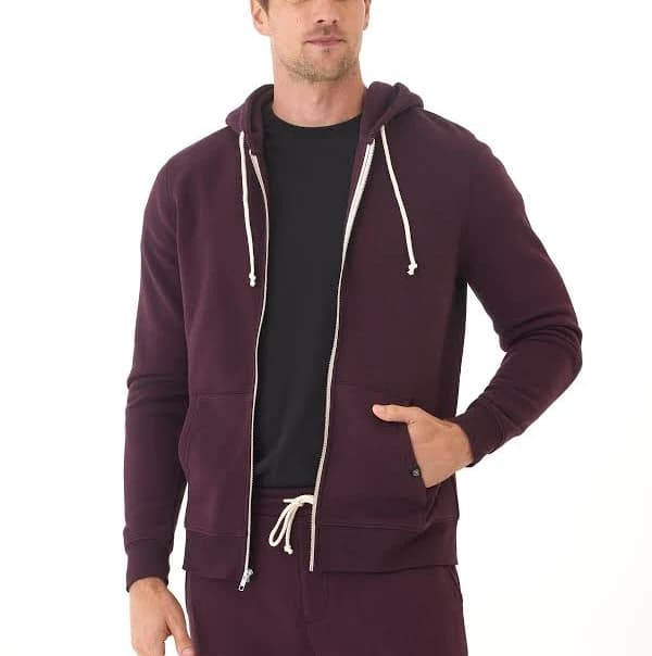 Threads For Thought Men's Trim Fit Fleece Zip Hoodie