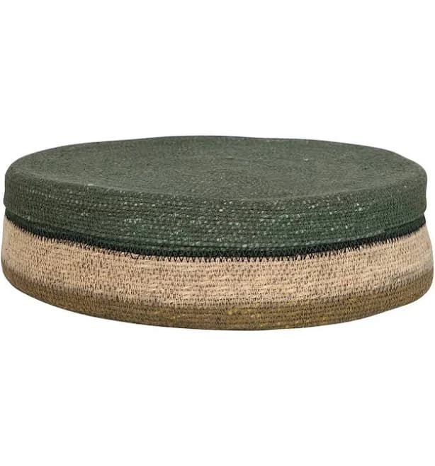 Creative Co-Op Farmhouse Round 2-Tone Seagrass Storage Baskets (Set of 3)