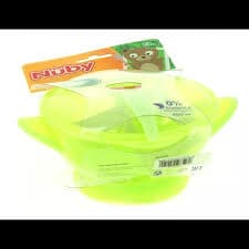 Buy Bowl with suction cup and spoon Nuby Green | mifarma.eu