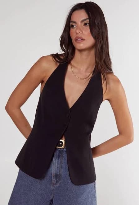 Nasty Gal Women's Essentials Tailored Button Front Vest