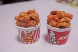 Miniature Fried Chicken KFC in bucket, Miniature Fake food diameter