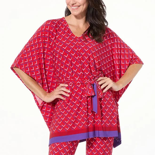 Iman Global Chic Geo Print Belted Scarf Top