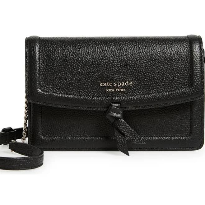 Kate Spade New York Knott pebbled Leather Flap Crossbody Bag k6830