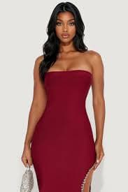 Champagne Elegance Bandage Midi Dress - Wine | Fashion Nova