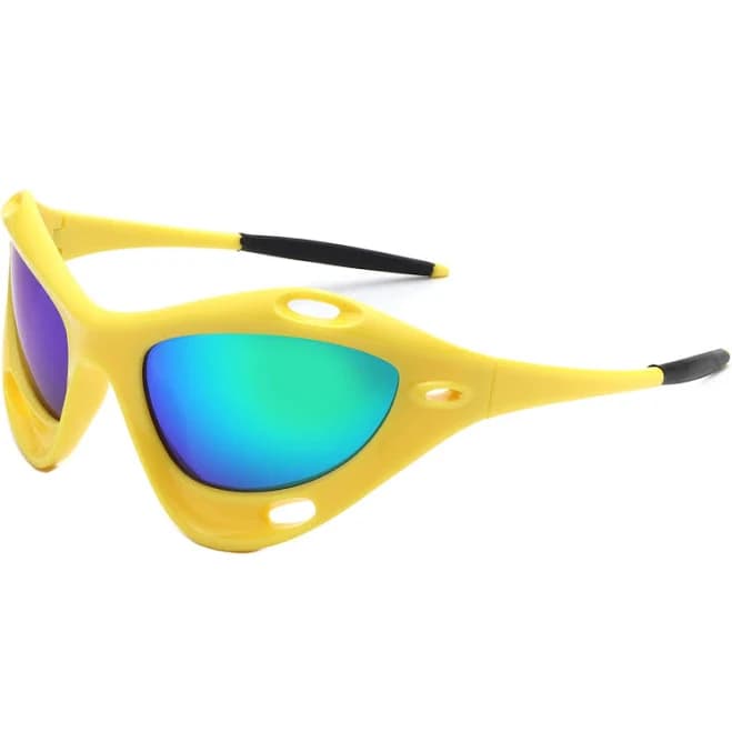Dotrijan Geometric Wrap Around Chunky Square Sunglasses