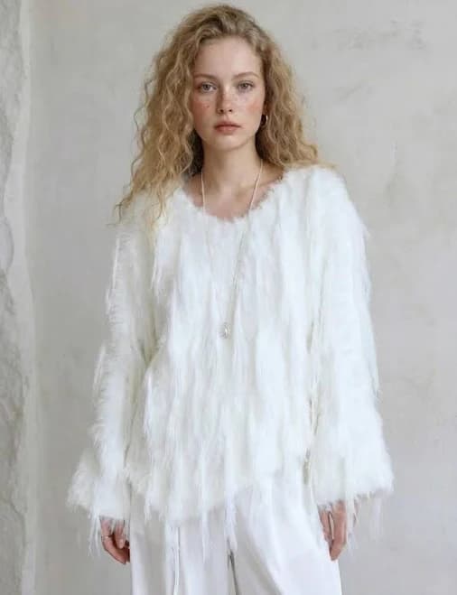 Shaggy Faux Fur Fluffy Fringe Sweater