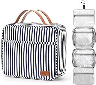 Bosidu Hanging Travel Toiletry Bag,Large Capacity Cosmetic Travel Toiletry Organizer for Women with 4 Compartments & 1 Sturdy Hook,Perfect for Travel/Daily Use/Christmas