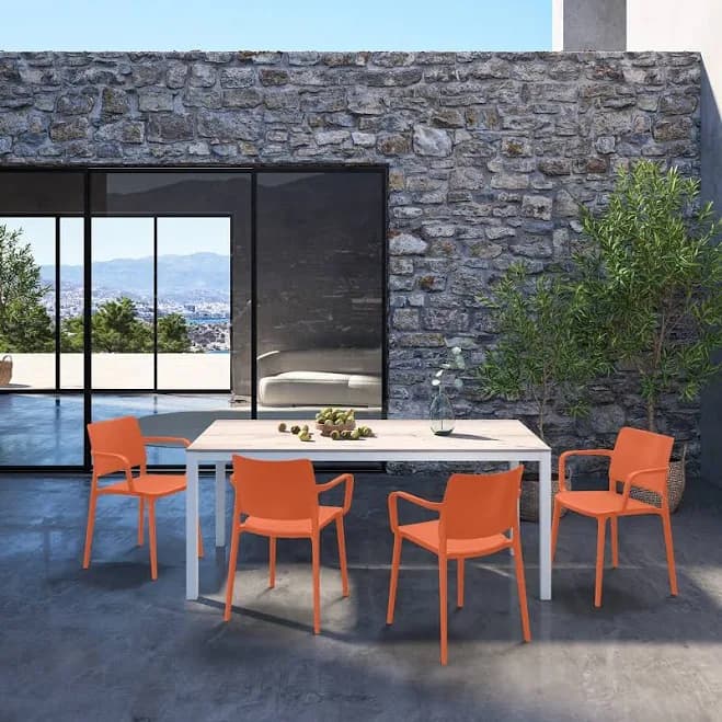 WRGHome Garden Modern Outdoor/Indoor Stacking Patio Dining Chairs (Set of 2)
