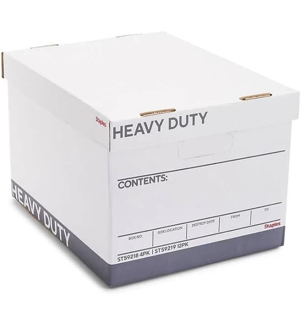 Staples Heavy Duty File Box Lift Off Lid