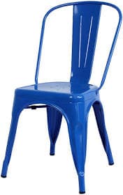Industrial Metal Slat Back Armless Design Side Chair