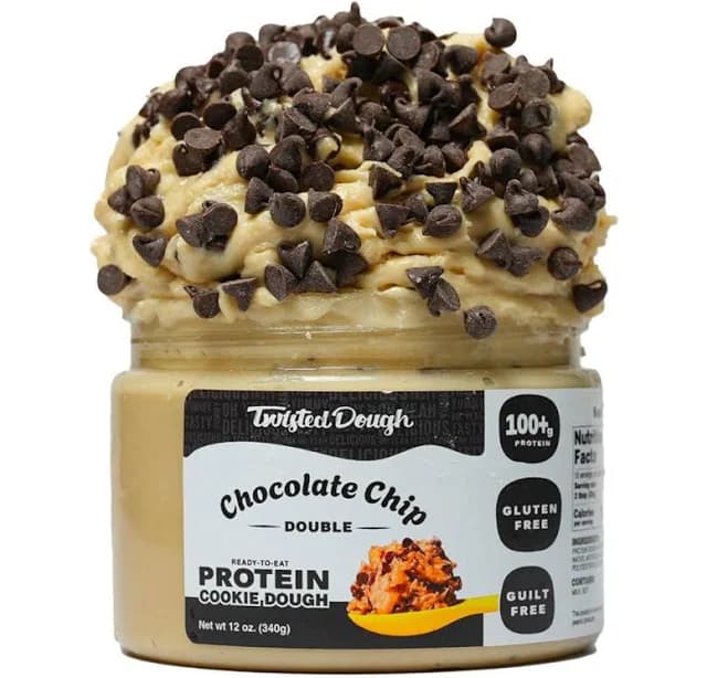 Double Chocolate Chip Protein Cookie Dough | Healthy Edible Dessert Dough | Smooth and Creamy | Protein Cookie Dough | Premade Delicious Dough | No Baking Components & Gluten Free