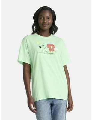 Peanuts Graphic Tee with Short Sleeves