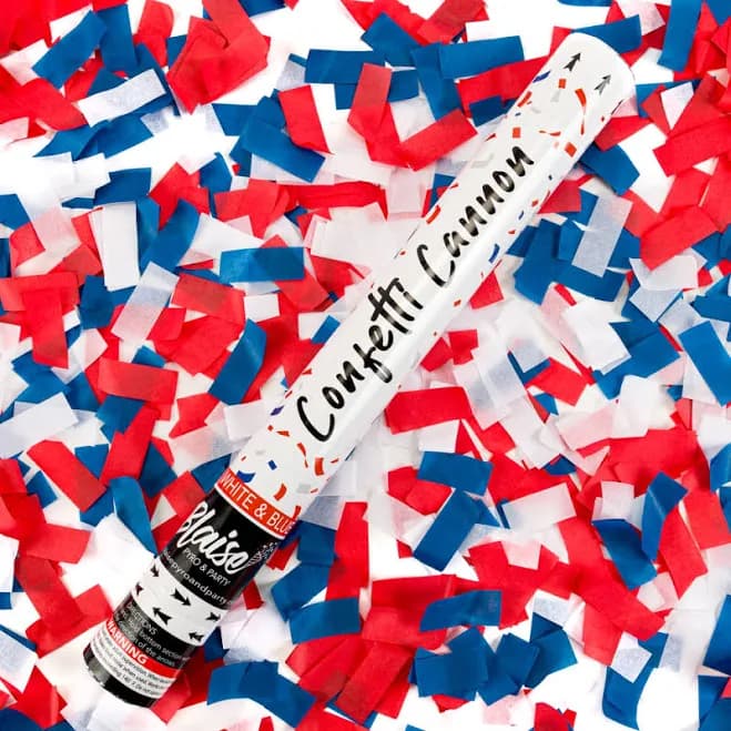 Red White and Blue Confetti Cannon Wedding Sparklers
