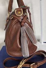 Dooney & Bourke Chestnut Florentine Satchel Chestnut, Gold Hardware Tassel Charm | eBay